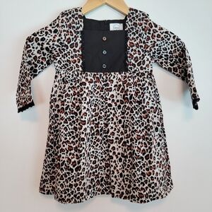 NWT Van Luke Girls Dress Sz 4 Leopard Print Lace Details Lined Birthday Party